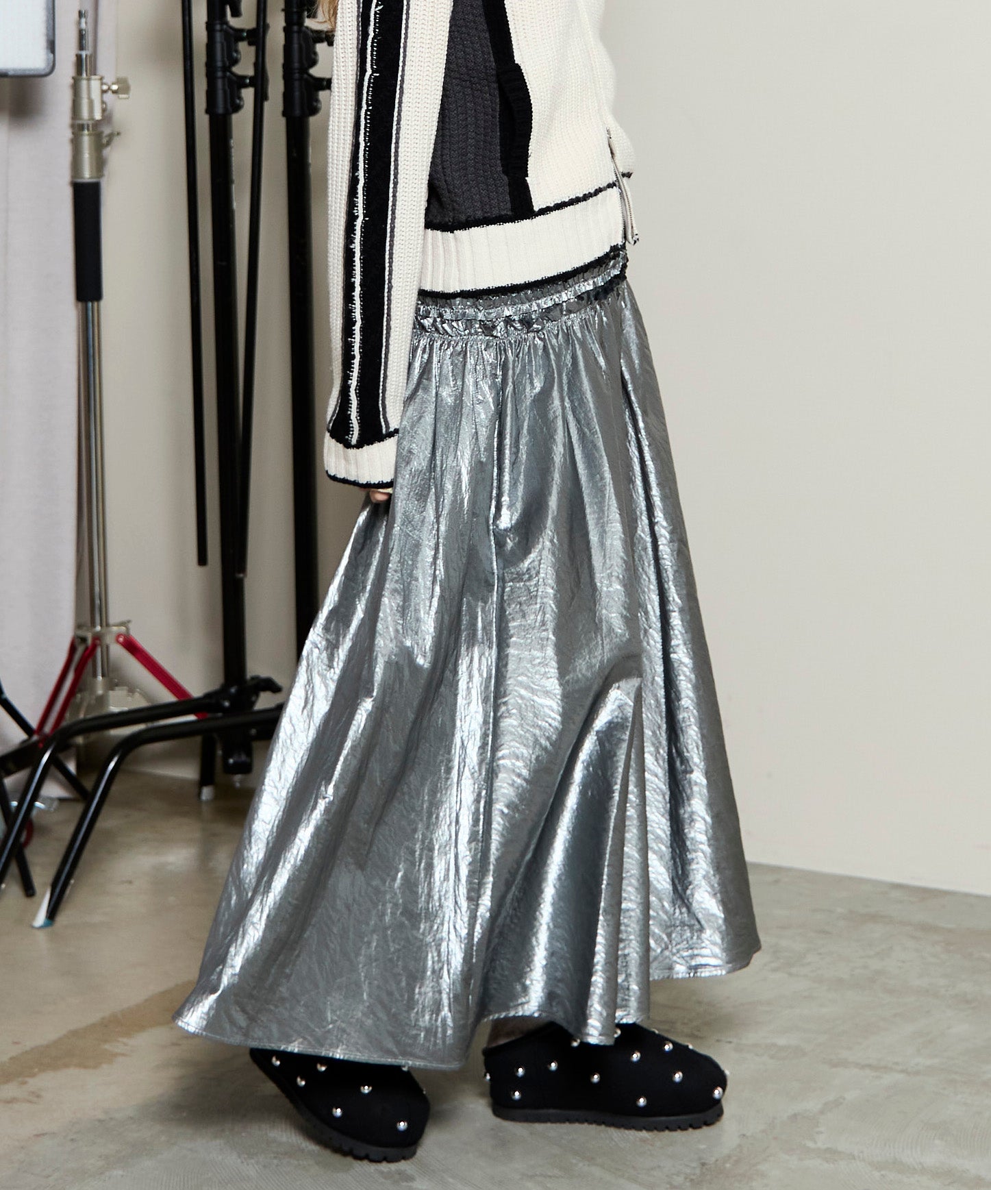 [25Winter预订]金属耀斑裙