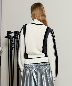 [25winter preoder] 숫자가 높은 넥 지퍼 니트 탑