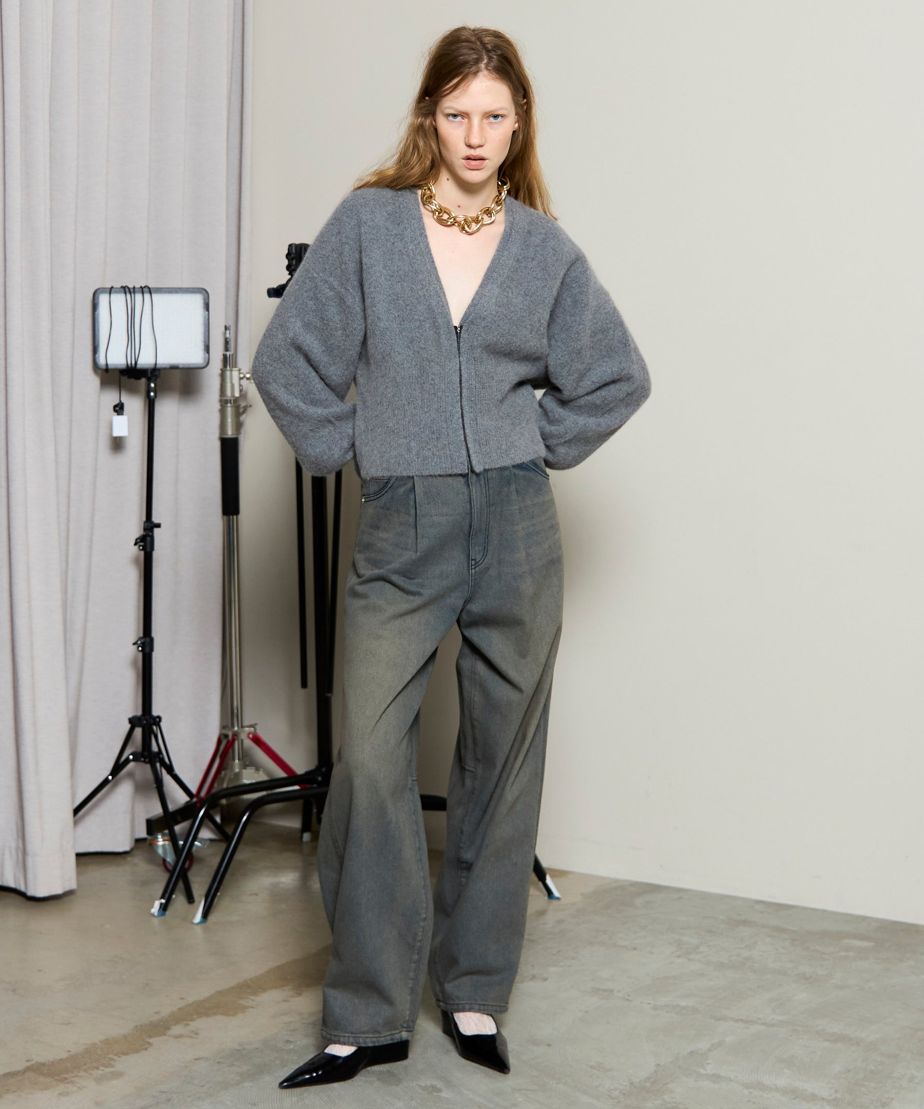 【FOXEY】 24年増産分新品　Cardigan Upper Standard Maison Kitsuné - Baby Fox Patch Boxy Cardigan | HBX