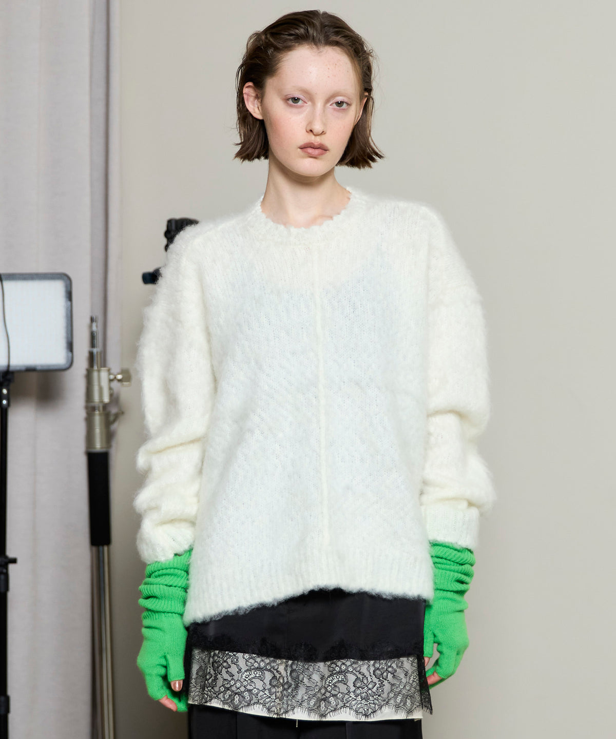 Slub Brush Knit Pullover