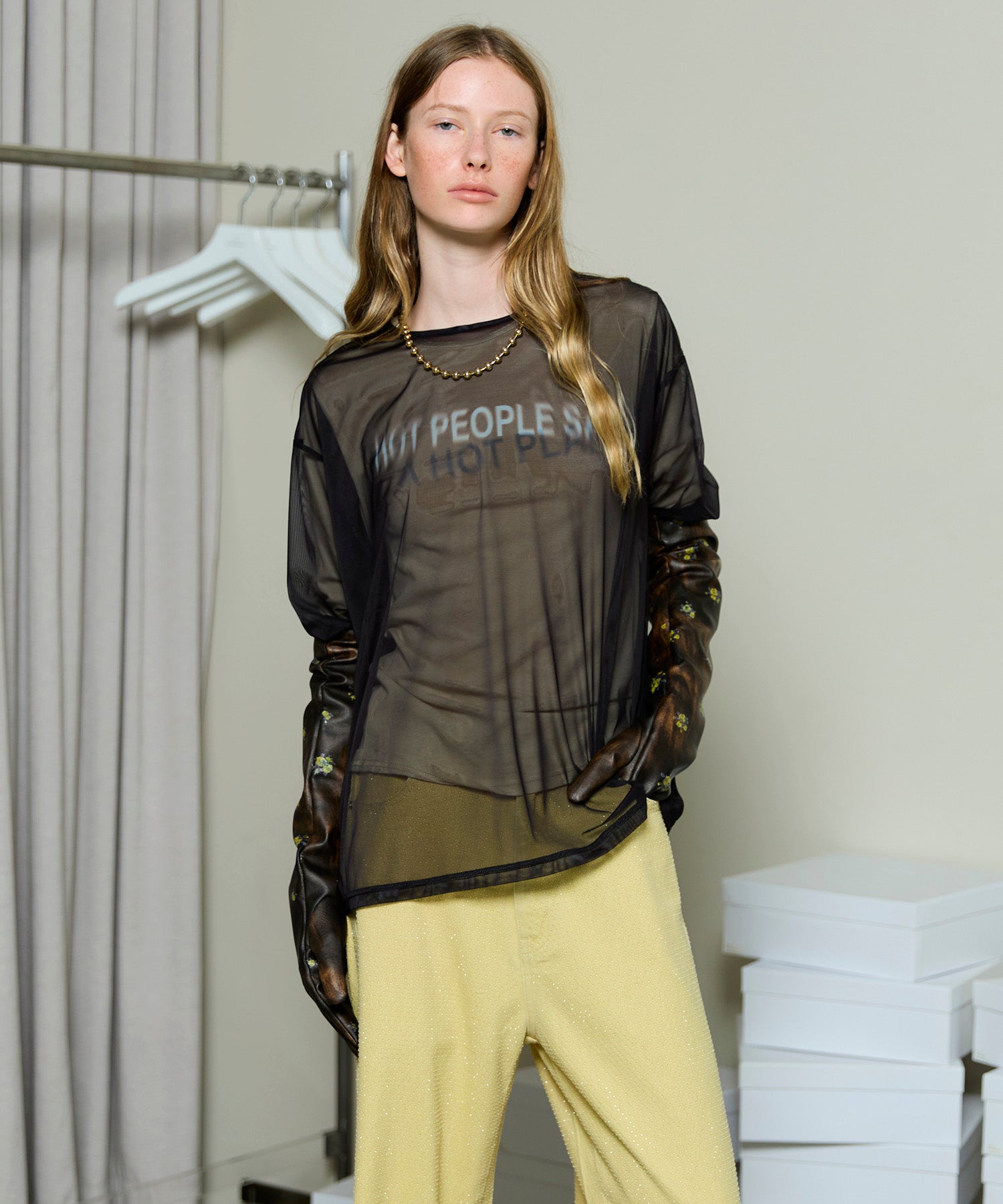 【SALE】Sheer Layered Long Sleeve T-shirt