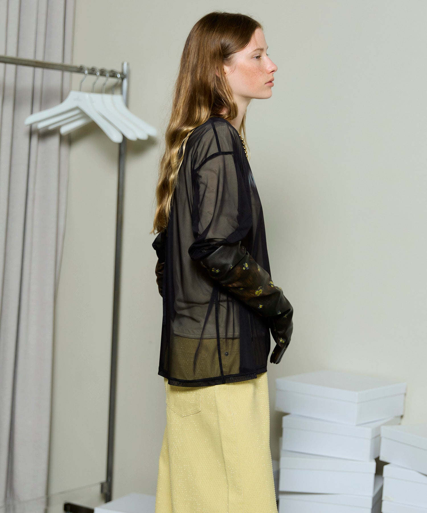 【SALE】Sheer Layered Long Sleeve T-shirt