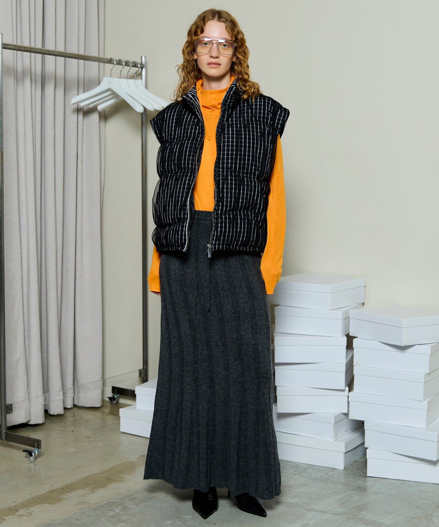 [25周期预订]随机肋骨编织喇叭裙