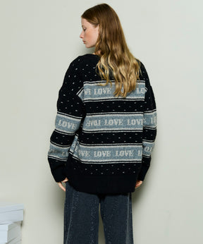 [25WINTER PRE-ORDER] LOVE Jacquard Cardigan
