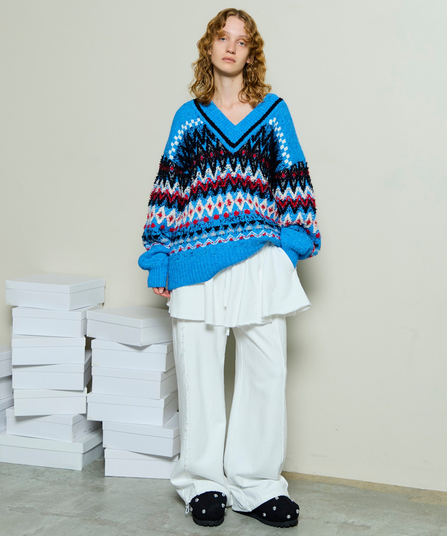 [25周期预订] Mokemoke Argyle针织套头衫