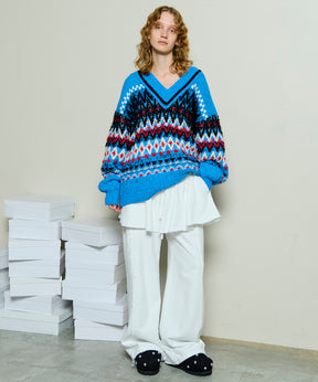 [25周期预订] Mokemoke Argyle针织套头衫