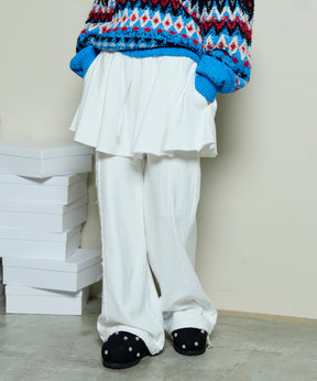 [25WINTER PRE-ORDER] Flared Skirt Layered Sweatpants