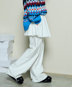 [25WINTER PRE-ORDER] Flared Skirt Layered Sweatpants