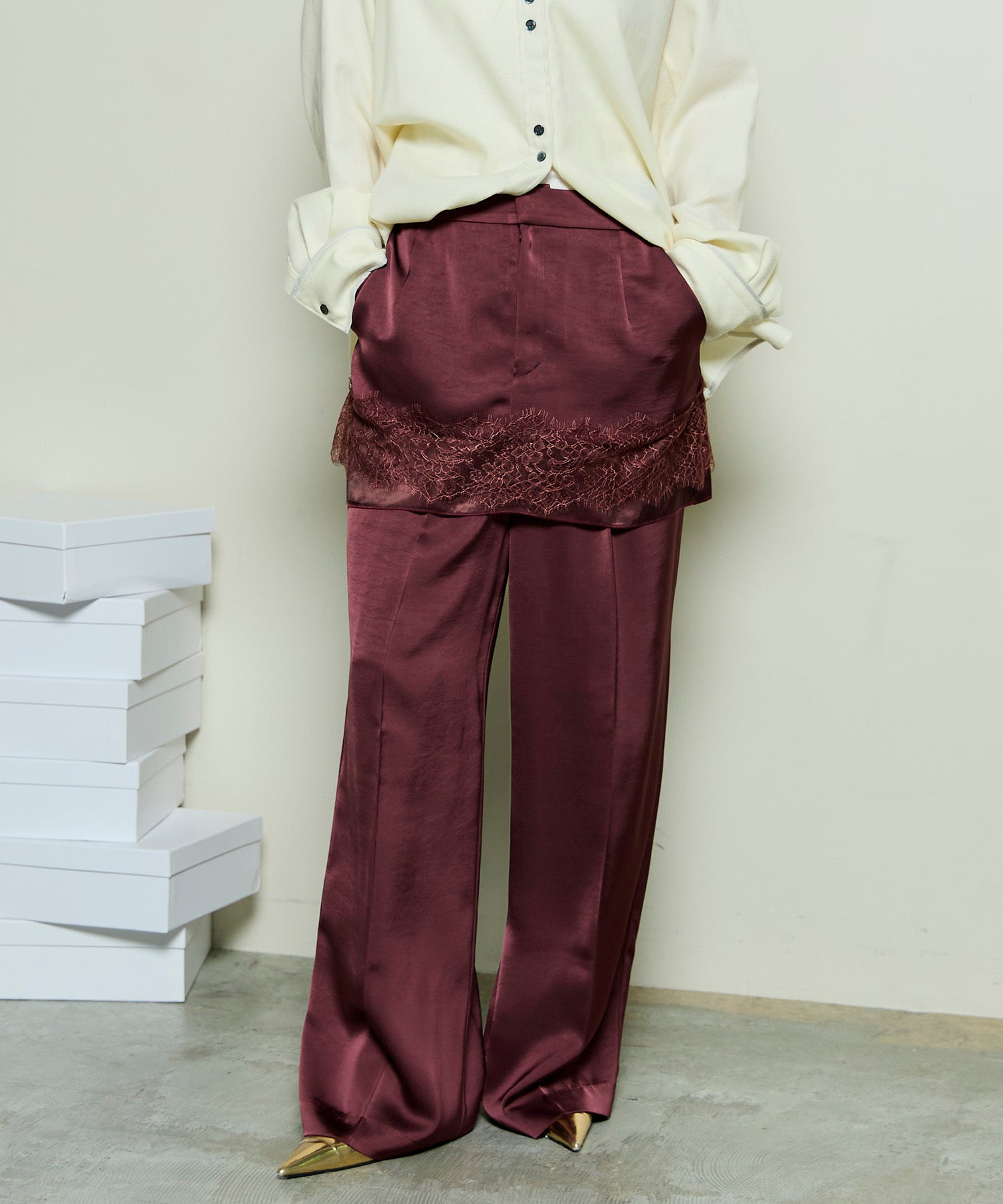 【25WINTER PRE-ORDER】Satin Skirt Pants