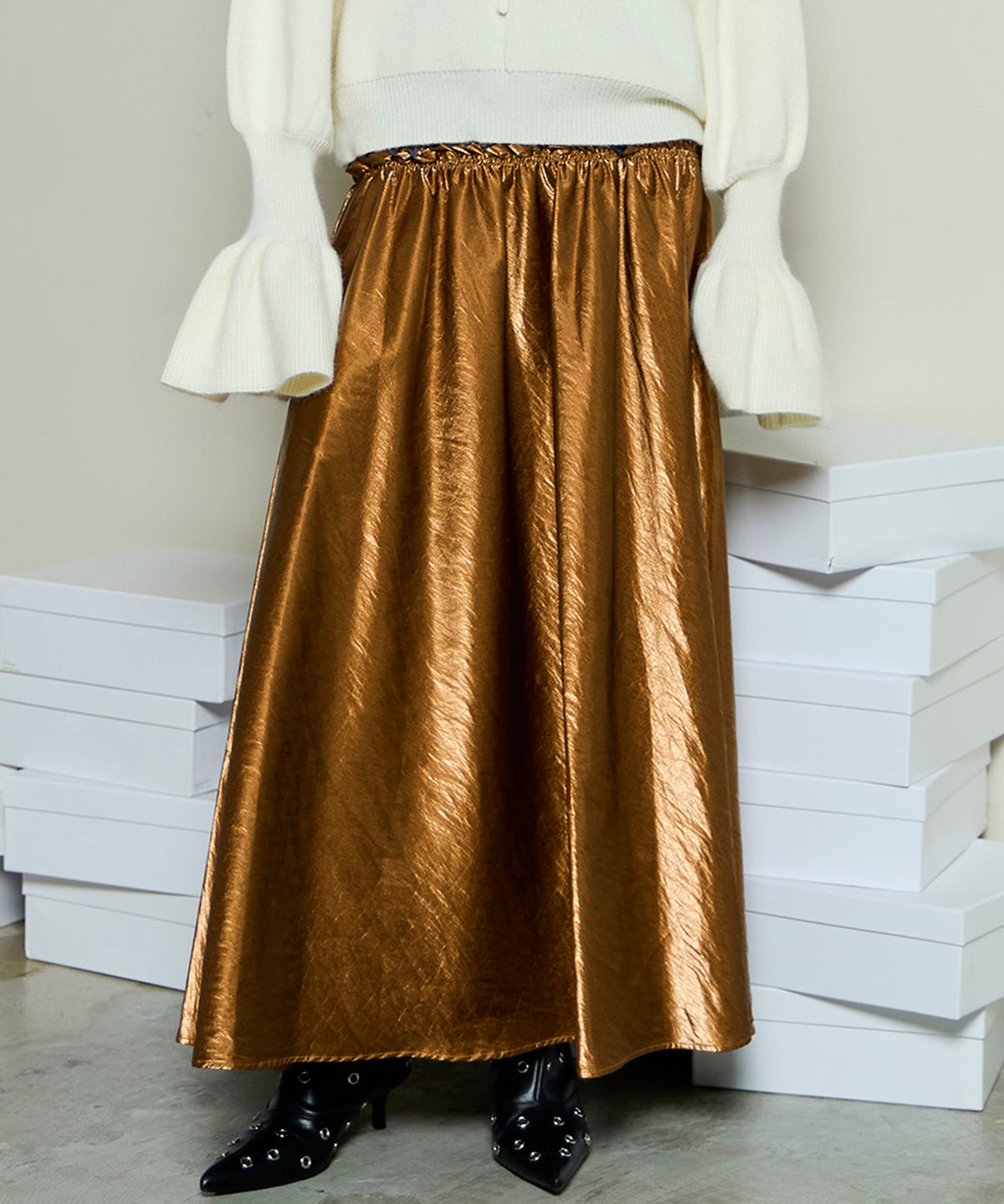 Metallic Flare Skirt