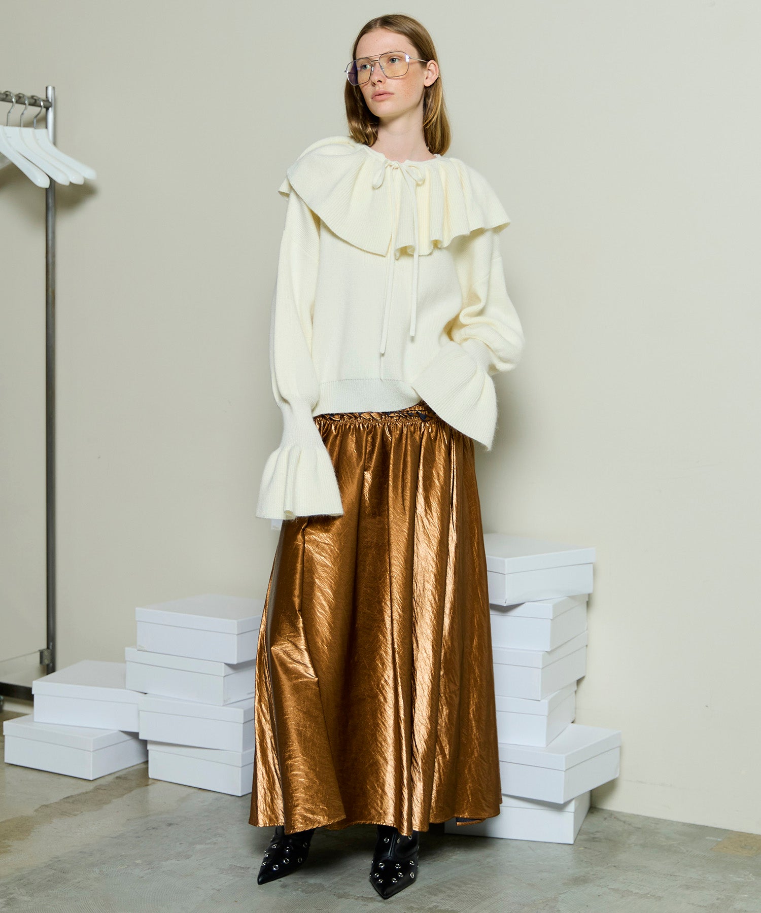 [25Winter预订]金属耀斑裙