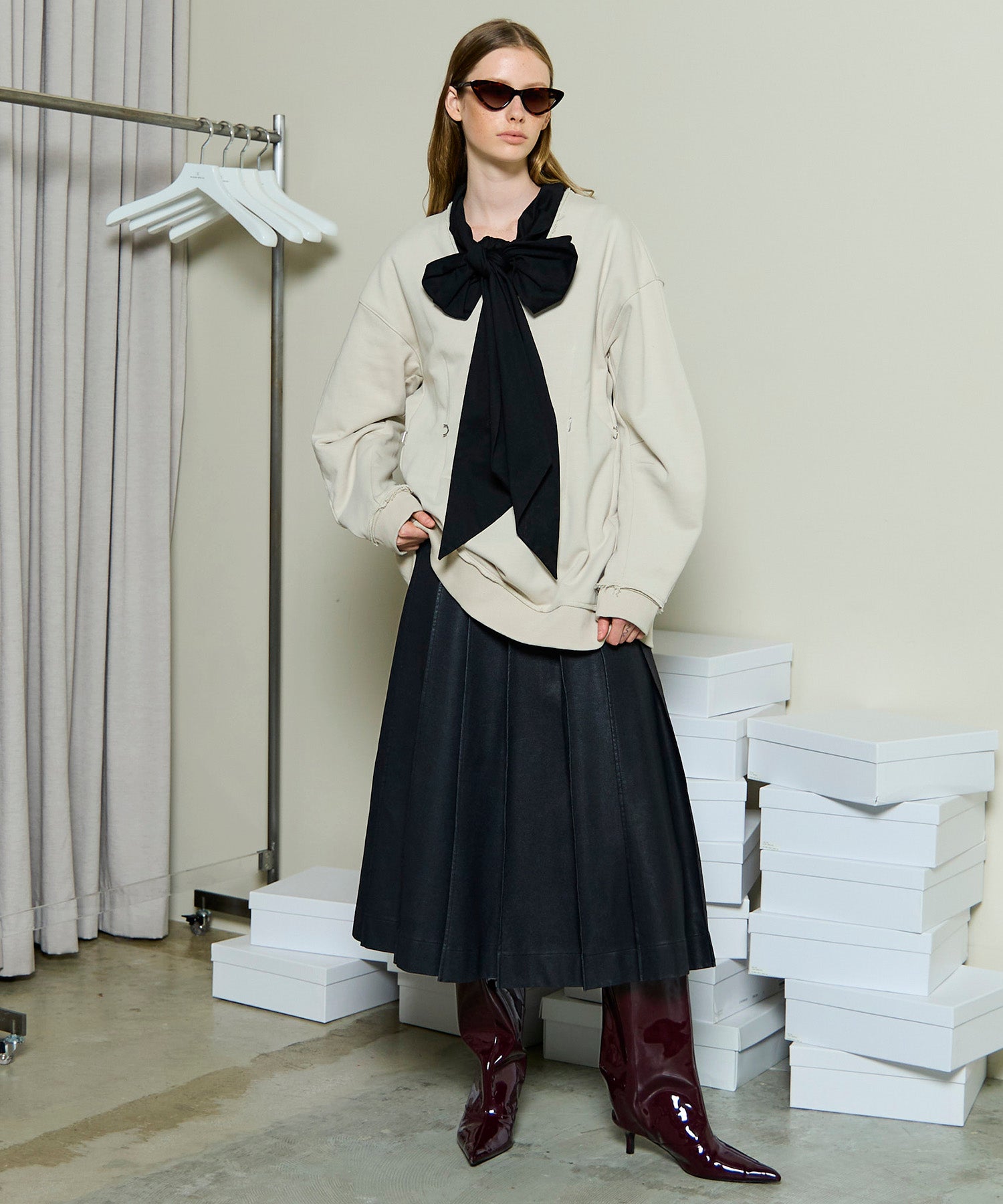 [25Winter预购]素食皮革中长裙