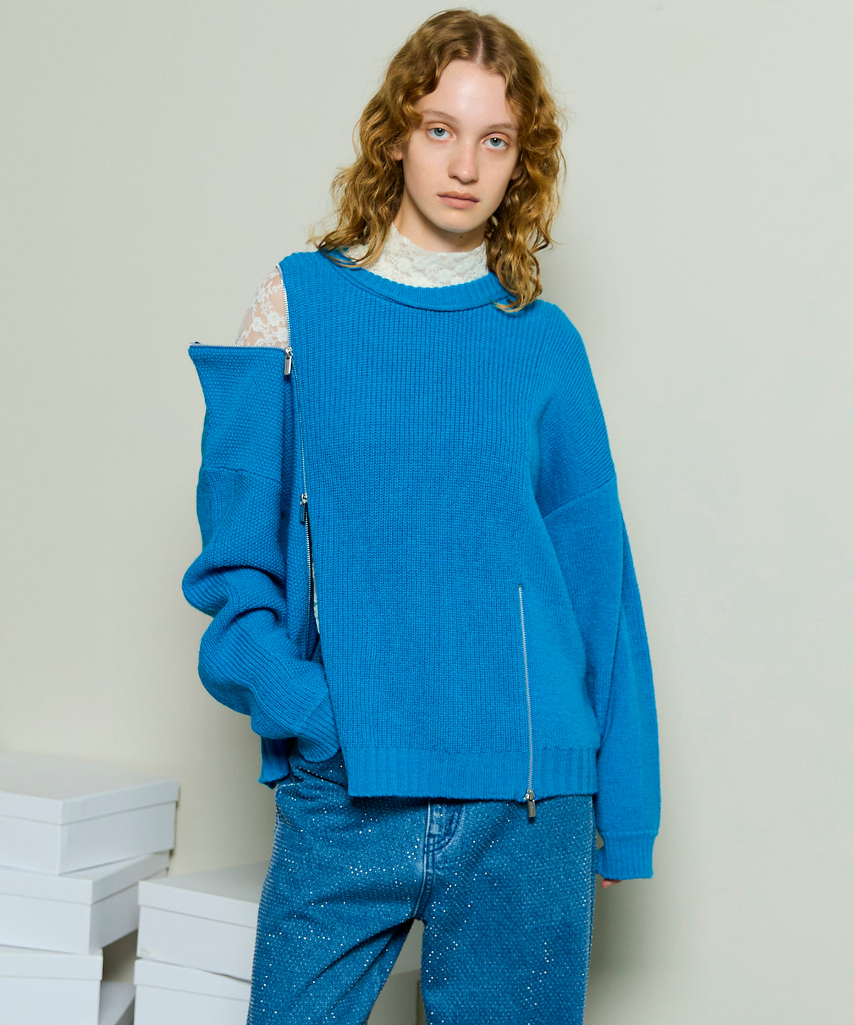 【PRE-ORDER】Long Zipper Knit Pullover