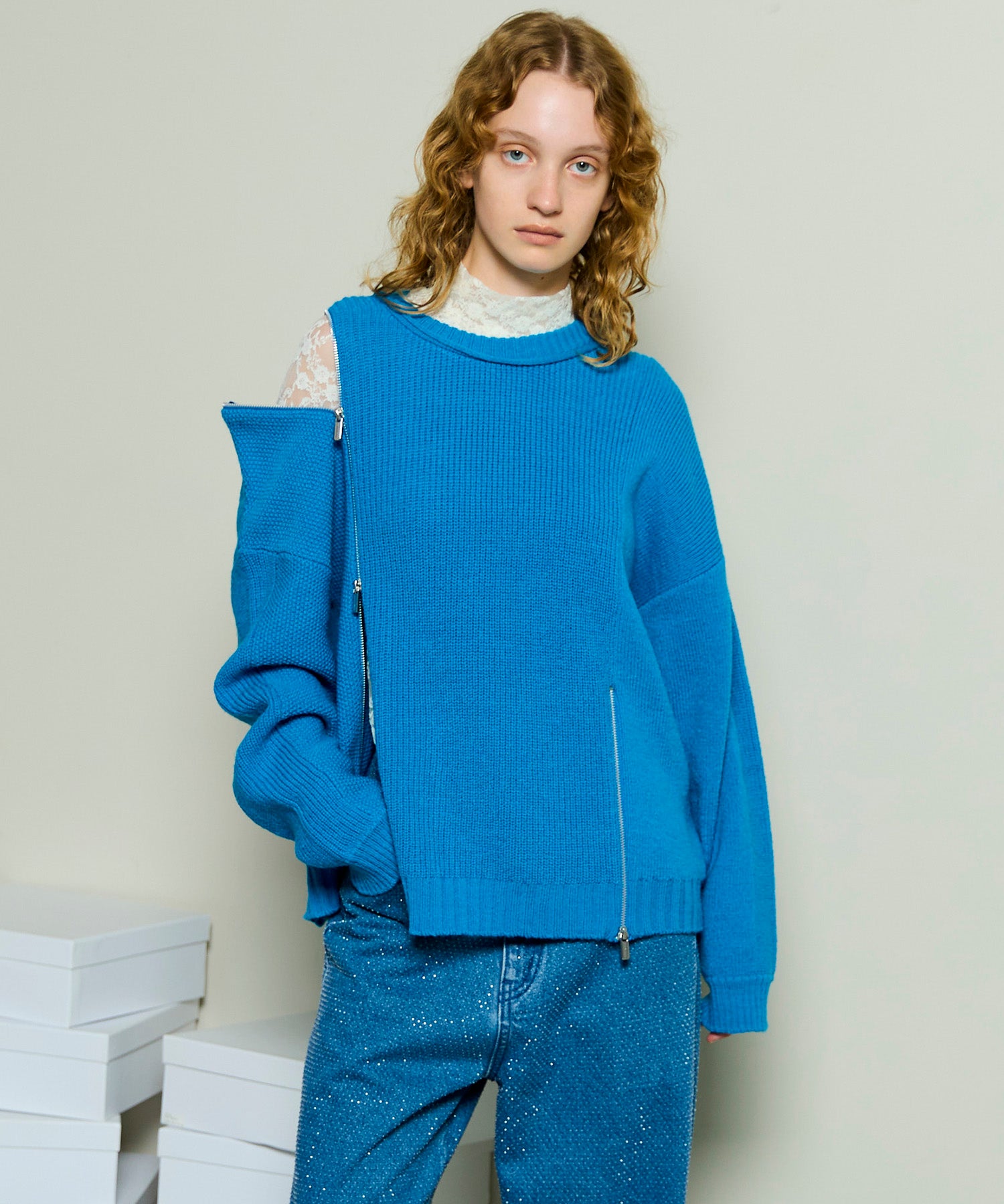 25WINTER PRE-ORDER】Long Zipper Knit Pullover