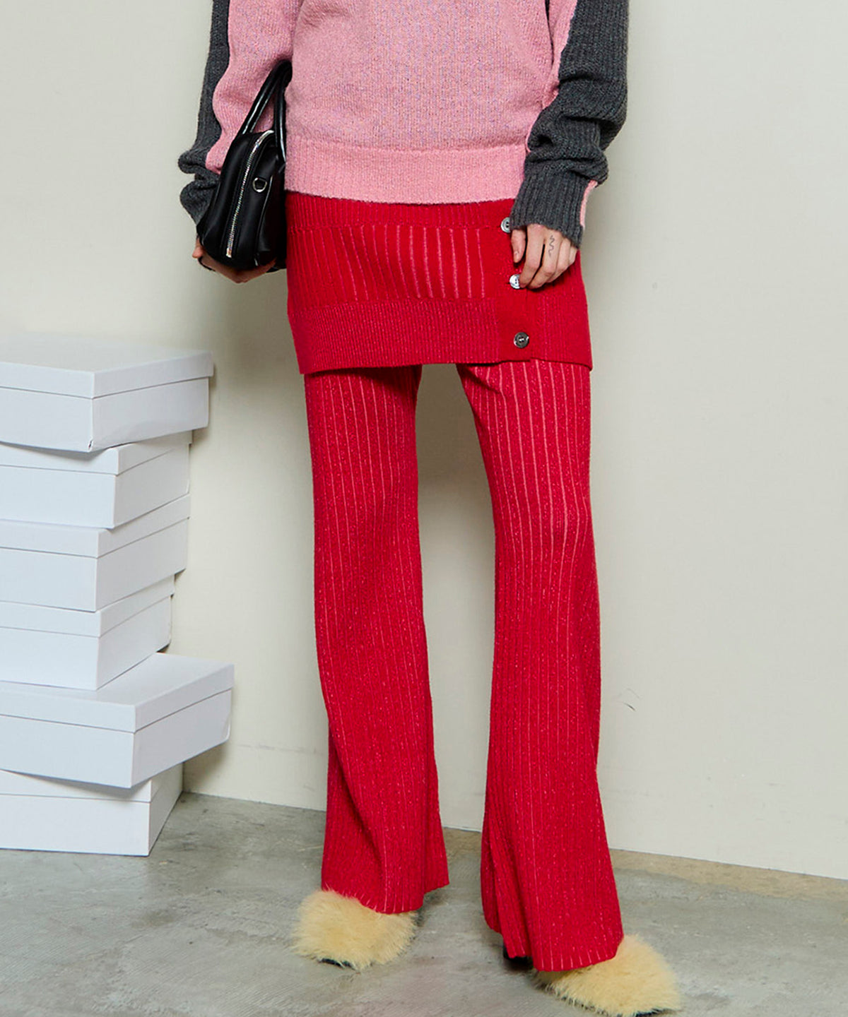 Knit Skirt and Pants Set