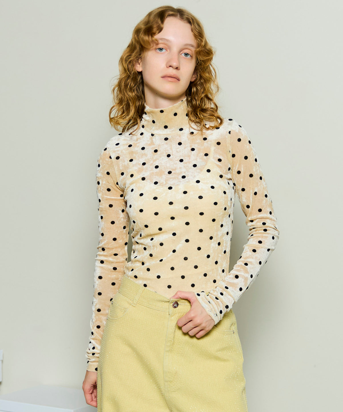 Velor Mesh Dot Tops