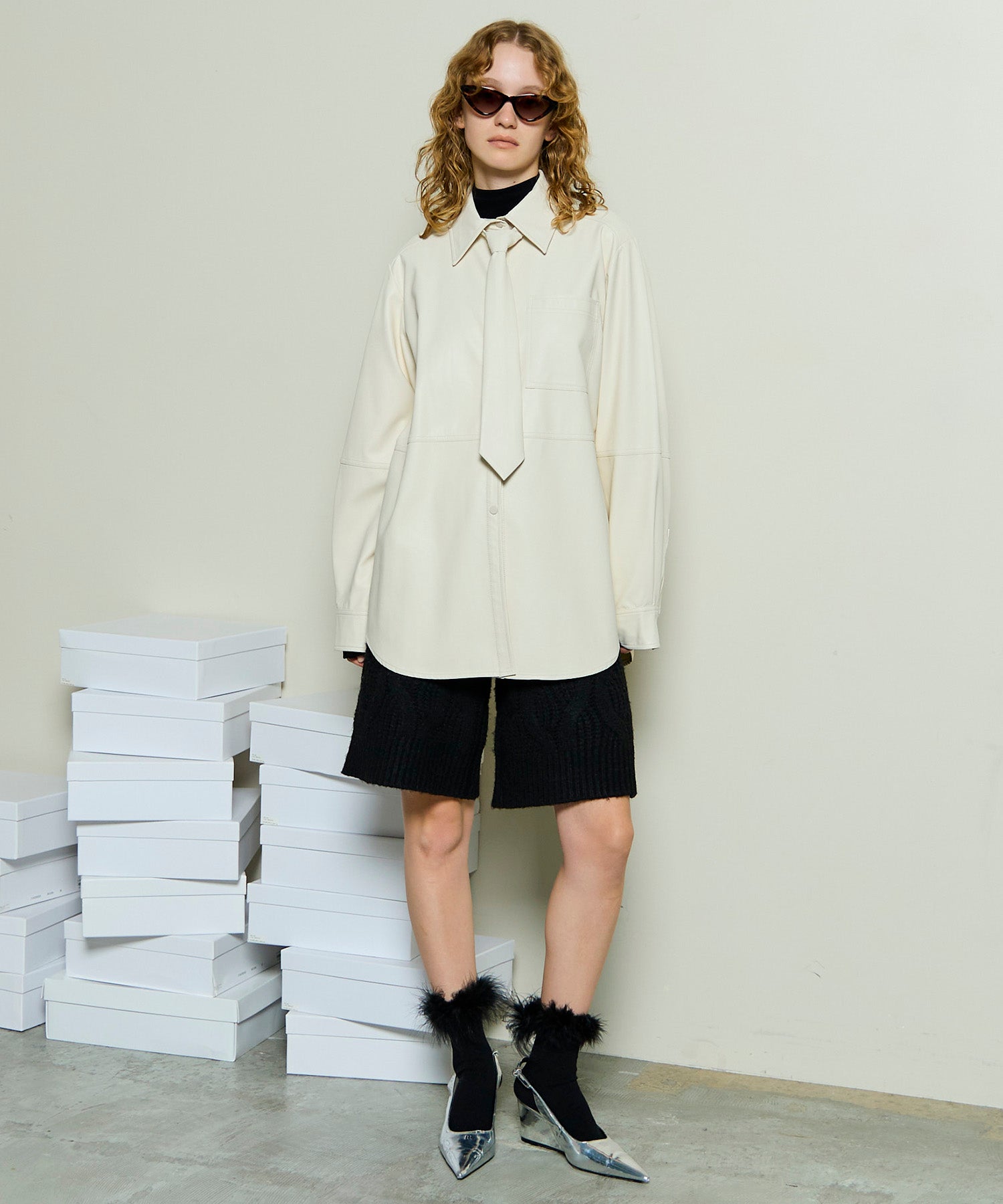 【25WINTER PRE-ORDER】Vegan Leather Tie Shirt