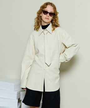 【25WINTER PRE-ORDER】Vegan Leather Tie Shirt