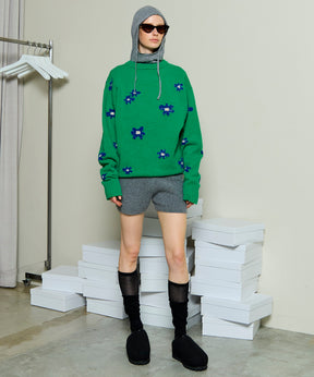 Many Flower Knit Pullover