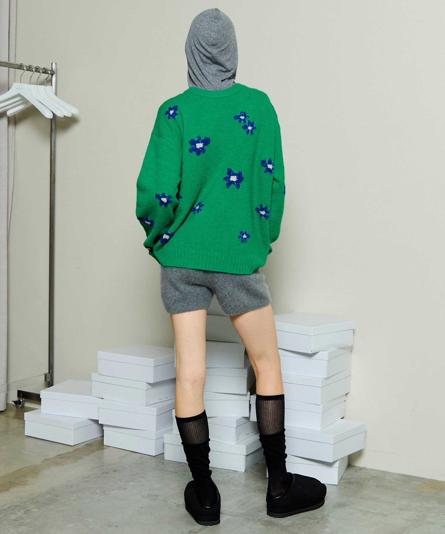 Many Flower Knit Pullover