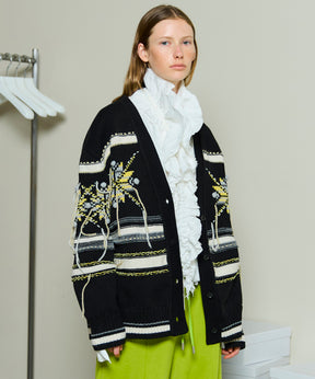 [25autumn preoder] Argyle Motif 핸드 스티치 니트 카디건