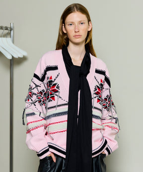 [25autumn preoder] Argyle Motif 핸드 스티치 니트 카디건