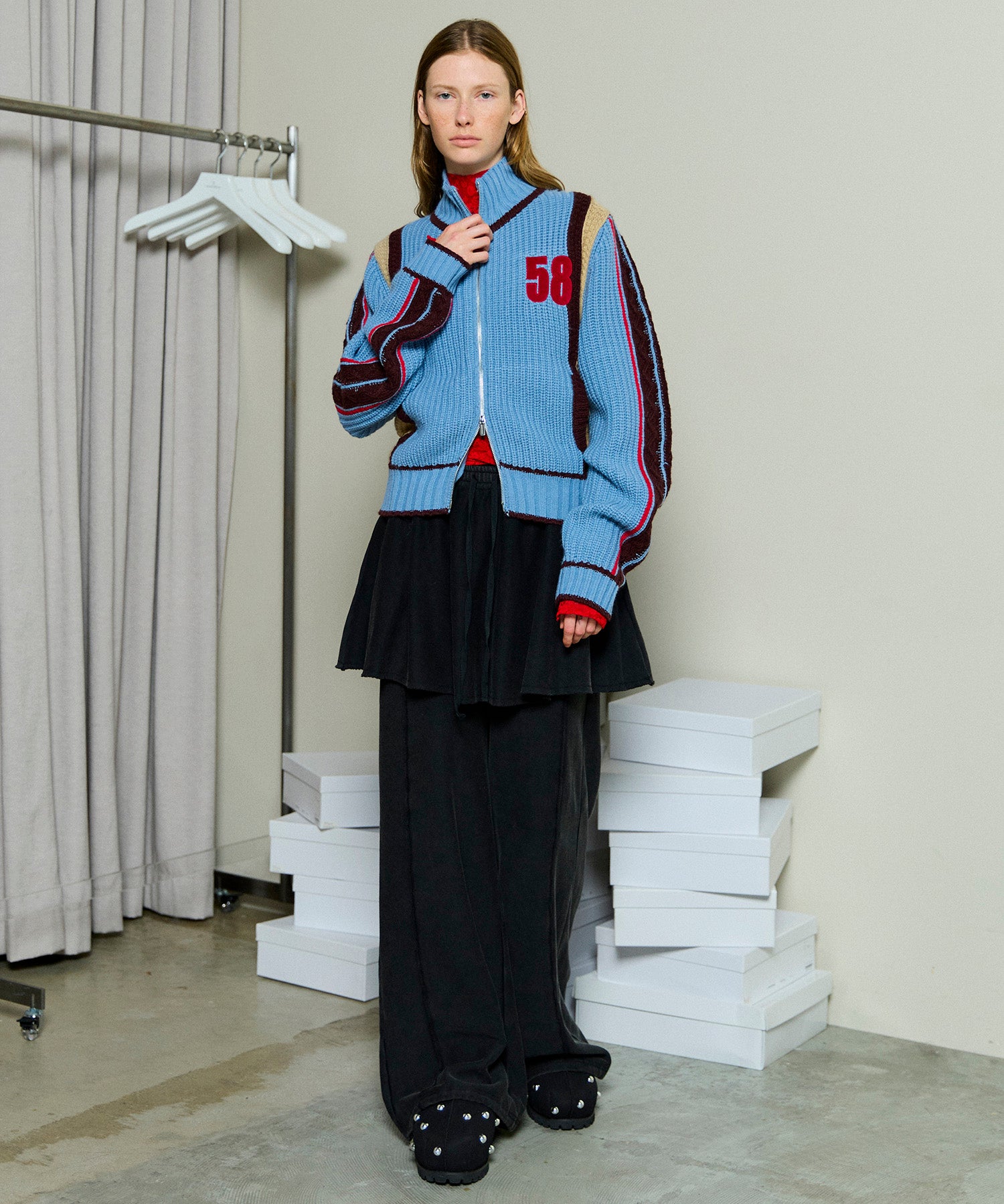 [25WINTER PRE-ORDER] Flared Skirt Layered Sweatpants