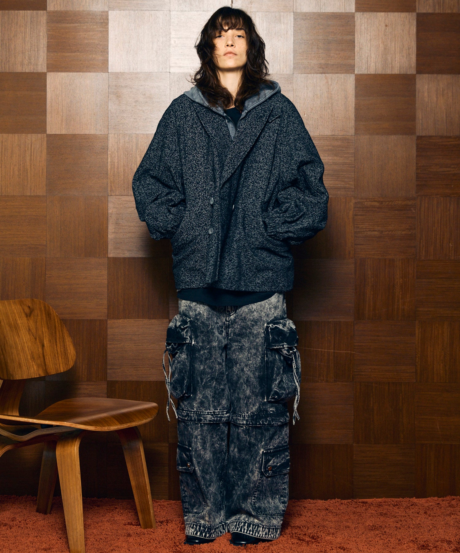 【Italian Dead Stock Fabric】Prime-Over Curved Pocket Jacket