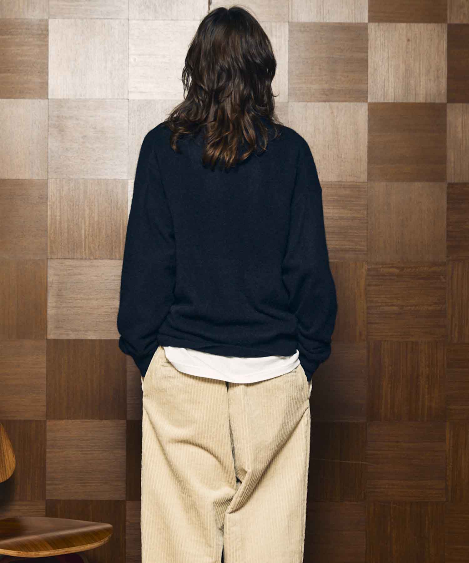 Super140 Brushed Extra Fine Merino Wool V-neck Cardigan