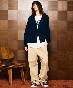 Super140 Brushed Extra Fine Merino Wool V-neck Cardigan