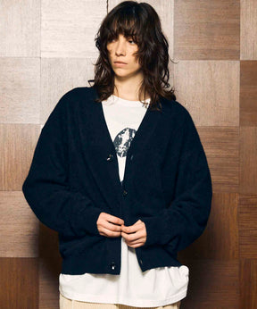 Super140 Brushed Extra Fine Merino Wool V-neck Cardigan