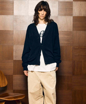 Super140 Brushed Extra Fine Merino Wool V-neck Cardigan