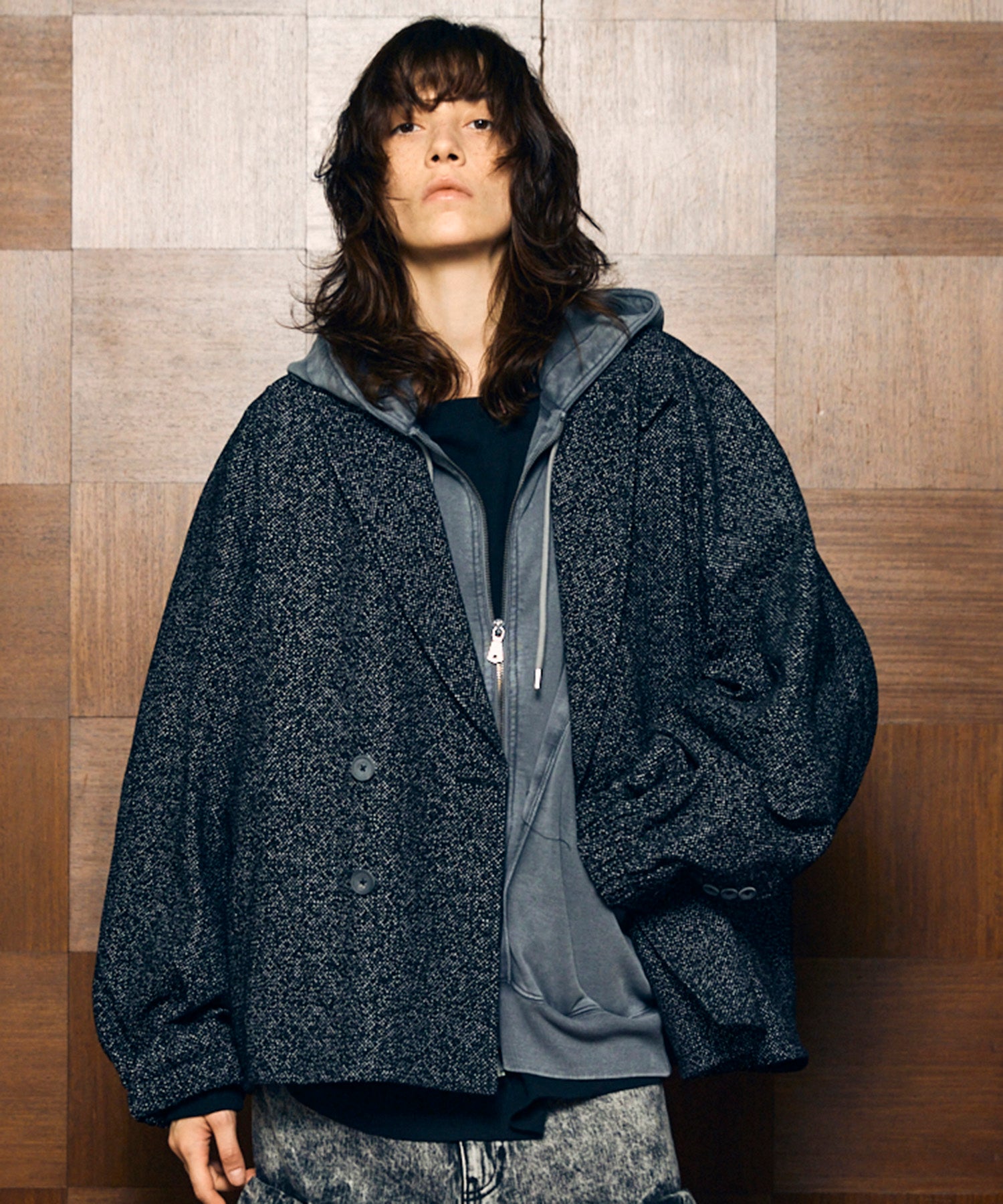 【Italian Dead Stock Fabric】Prime-Over Curved Pocket Jacket