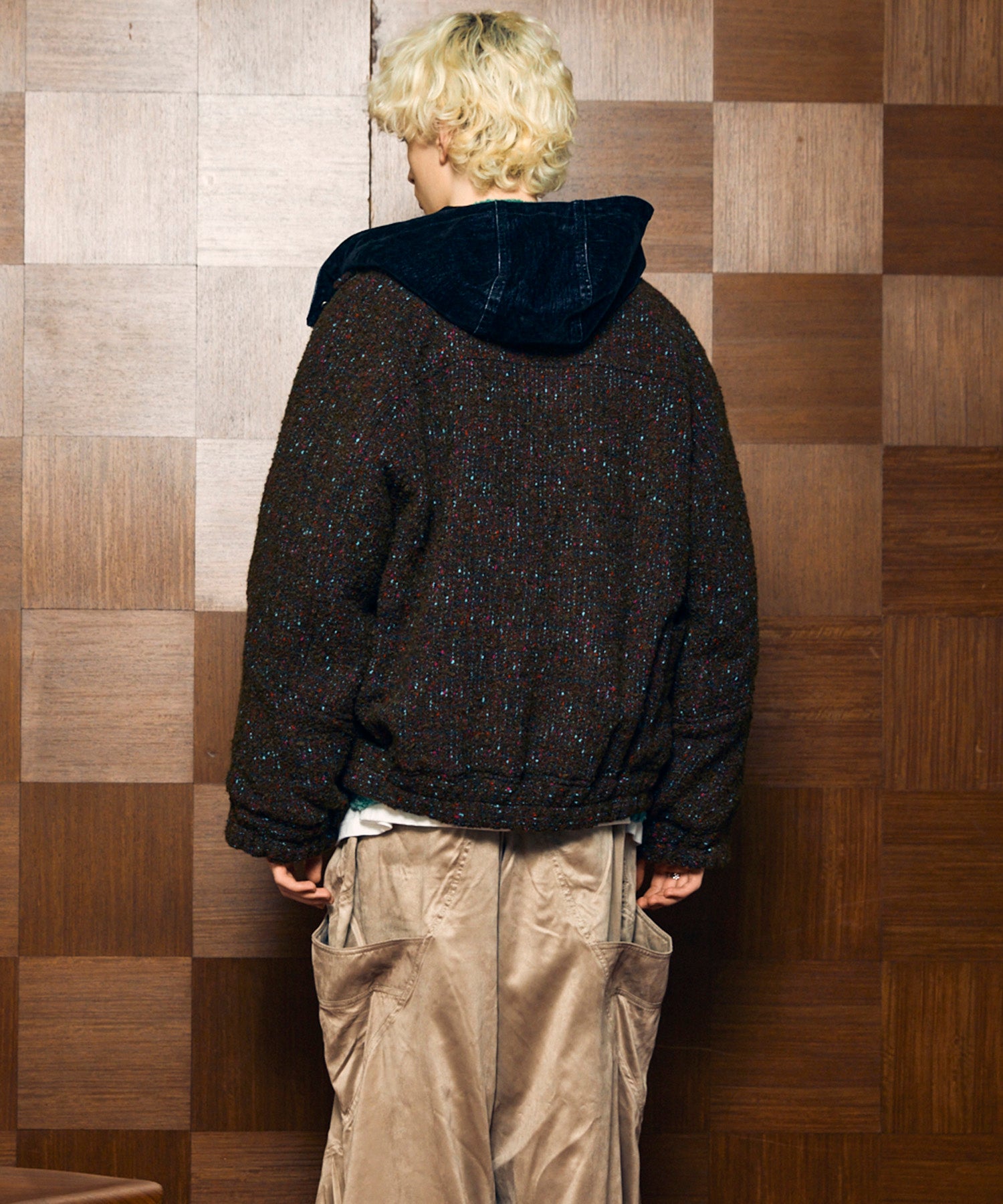 【Italian Dead Stock Fabric】Prime-Over Curved Pocket Blouson