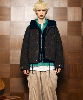 【Italian Dead Stock Fabric】Prime-Over Curved Pocket Blouson