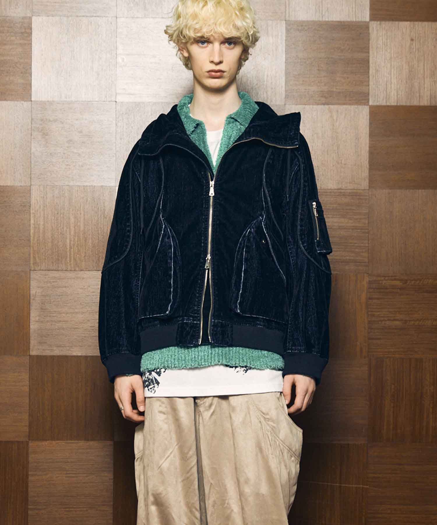 Different Material Docking Prime-Over Military Blouson