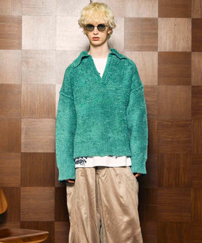 Gradation Short Length Prime-Over V-Neck Knit Pullover