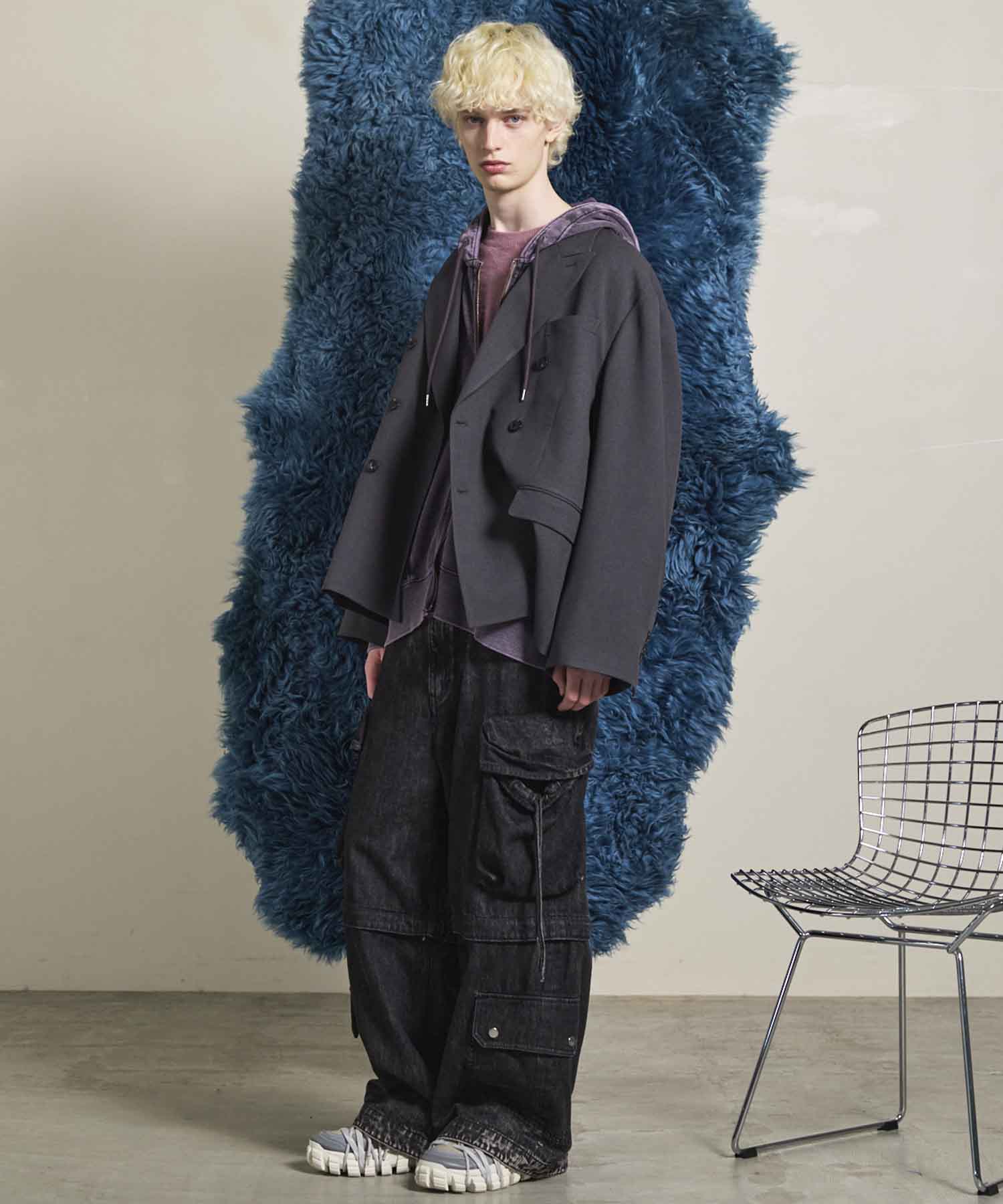 OHTORO Blushed 2way jacket ネイビー brushed 2way jacket | OHOTORO