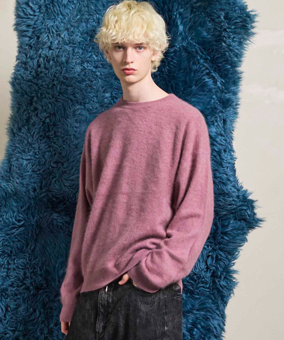 Super140 Brushed Extra Fine Merino Wool Crew Neck Knit