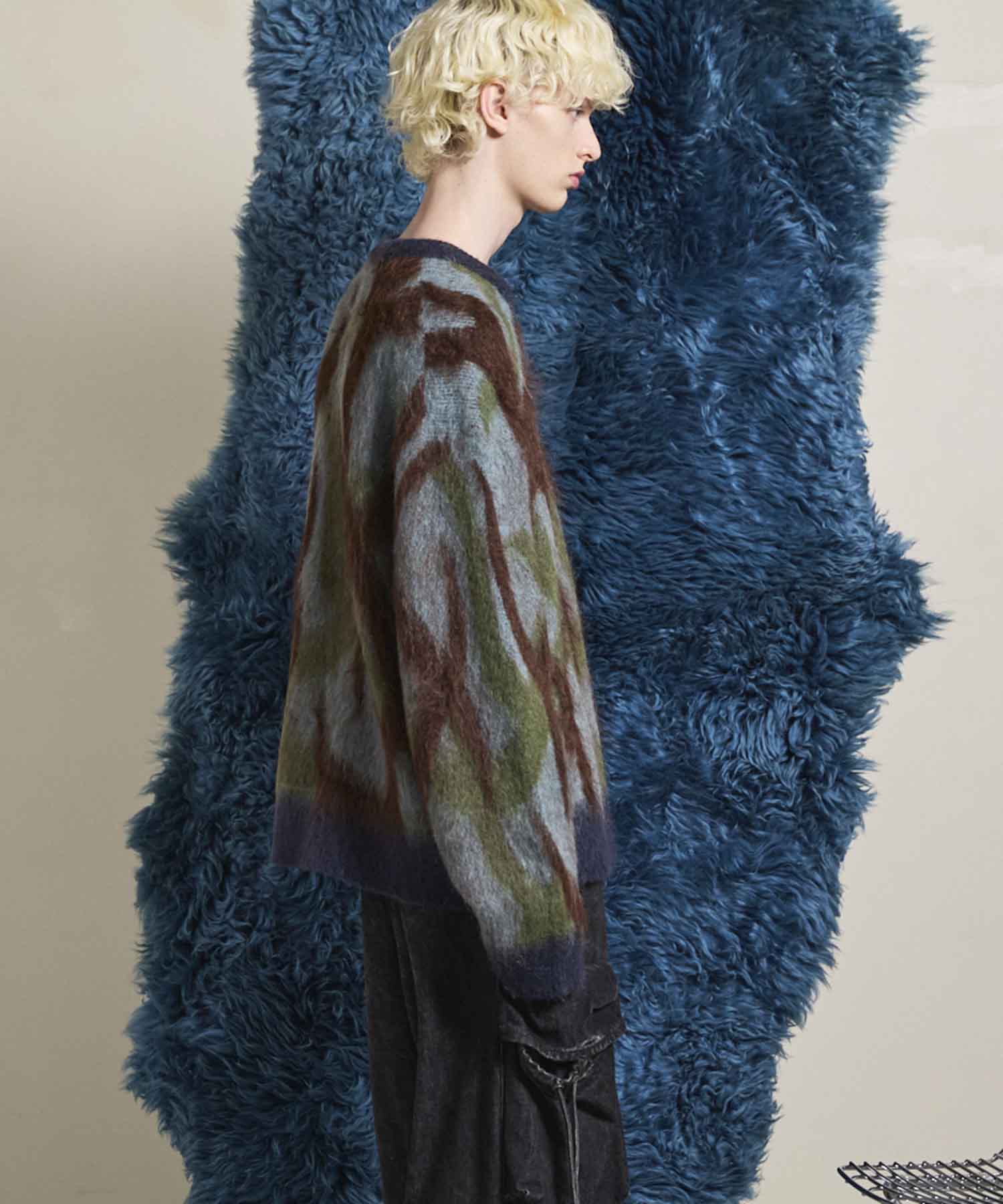 25AW PRE-ORDER】Tribal Pattern Mohair Shaggy Prime-Over Knit
