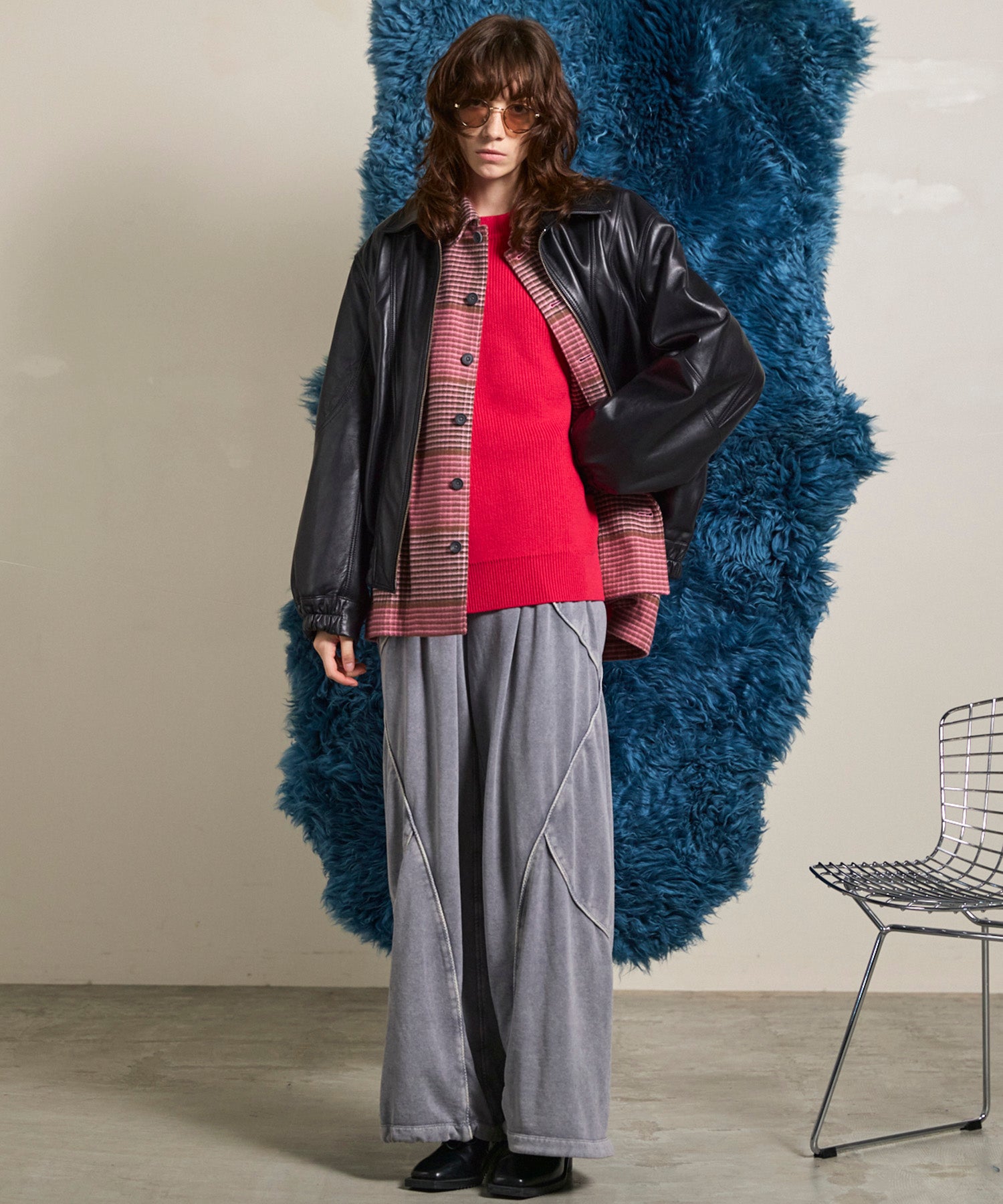 【Italian Dead Stock Fabric】Prime-Over Regular Collar Heavy-Weight Flannel Shirt