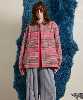 【Italian Dead Stock Fabric】Prime-Over Regular Collar Heavy-Weight Flannel Shirt