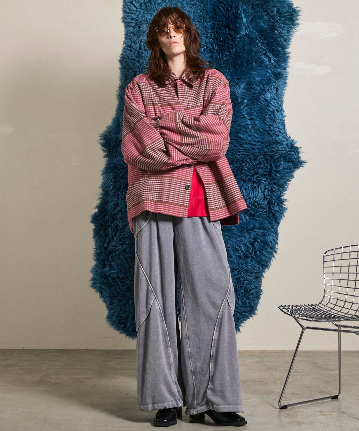 【Italian Dead Stock Fabric】Prime-Over Regular Collar Heavy-Weight Flannel Shirt