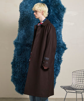 Super140s Prime-Over Melton Balmachan Coat