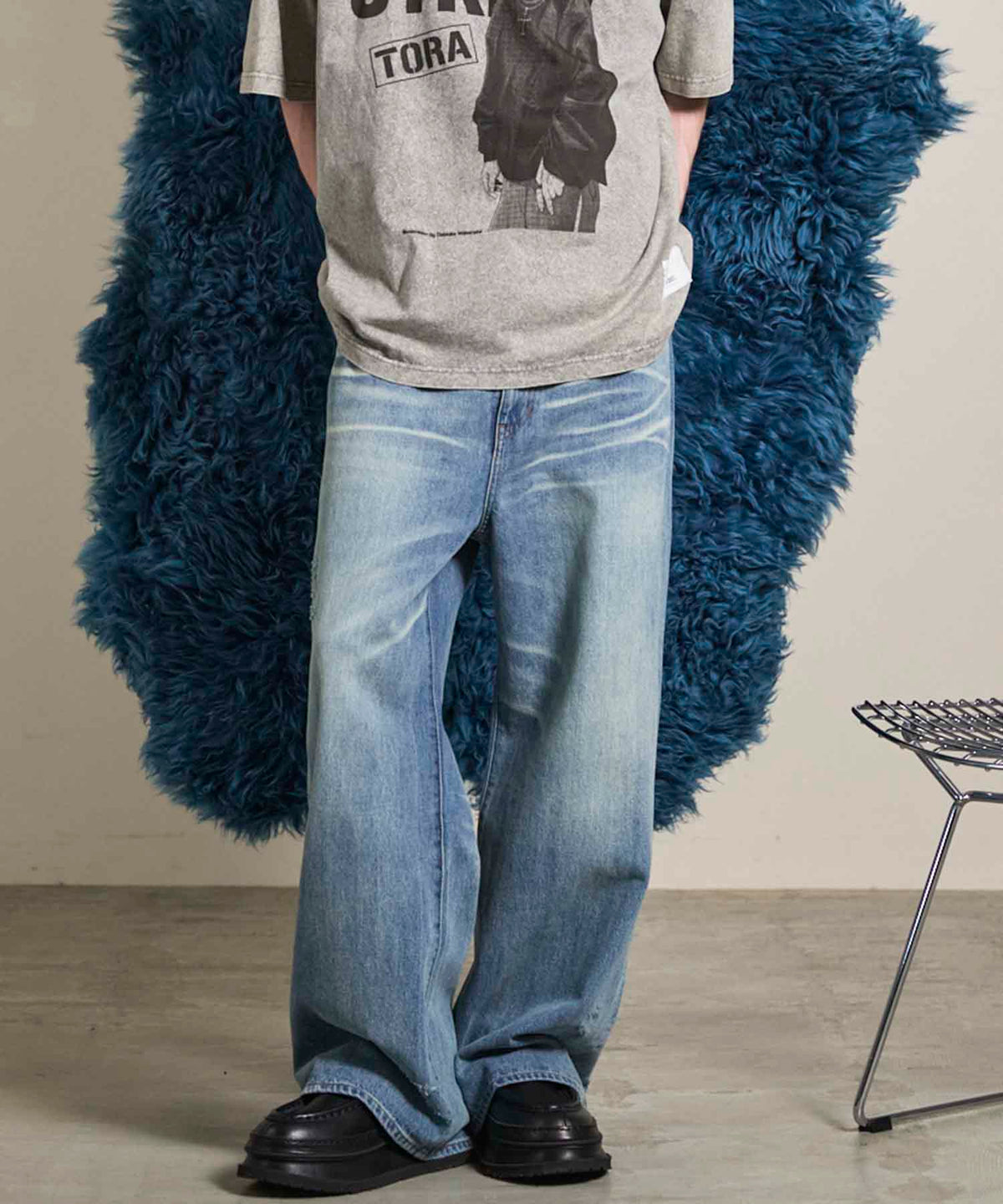 10.5oz Wide Straight Denim Pants