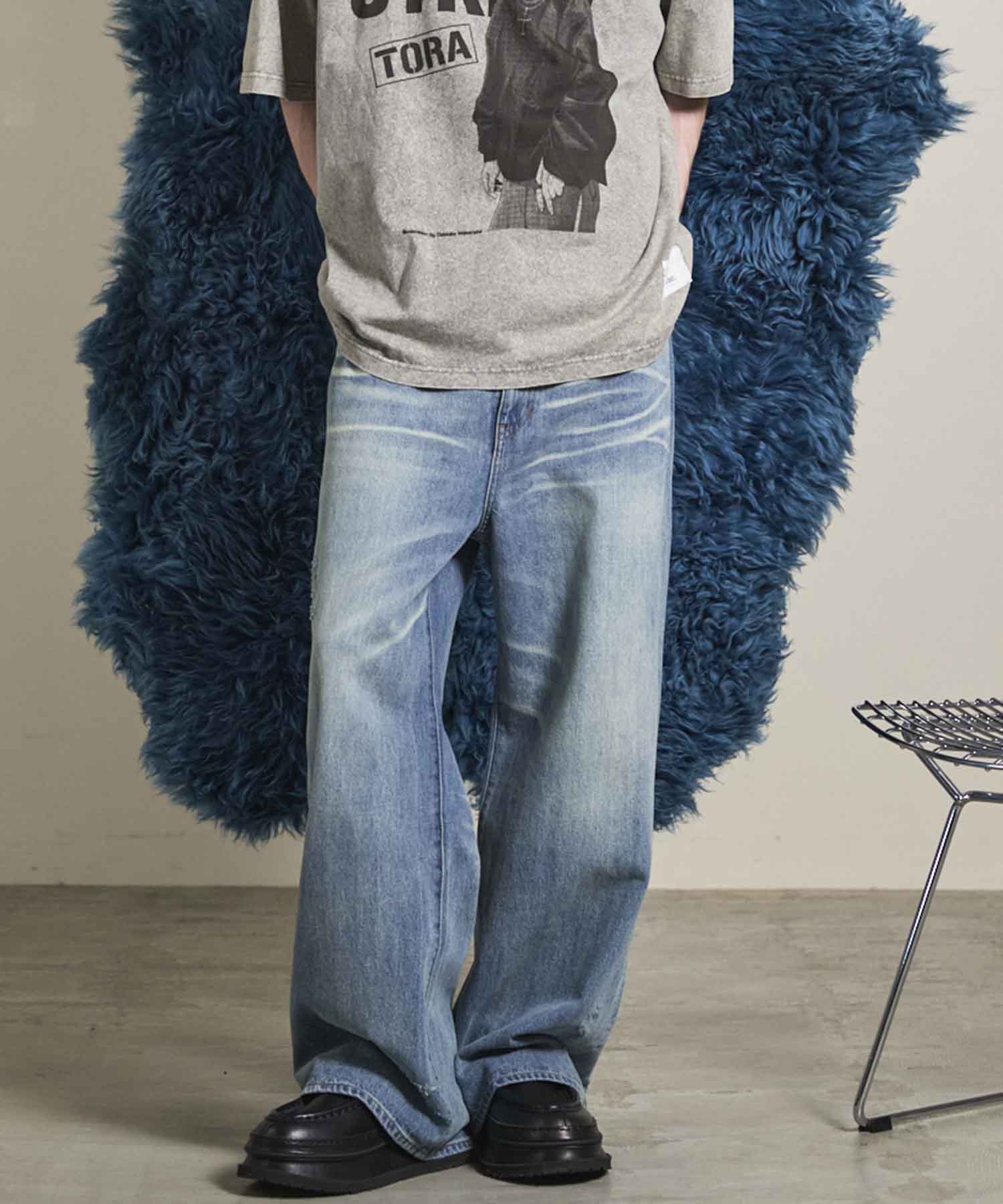 10.5oz Wide Straight Denim Pants