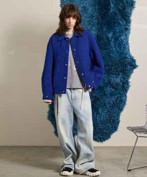 【Italian Dead Stock Fabric】Prime-Over Curved Pocket Blouson