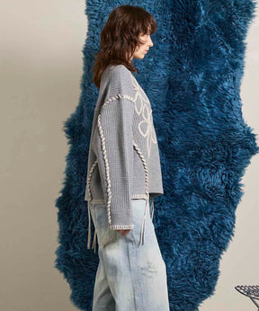 Gradation Short Length Prime-Over V-Neck Knit Pullover