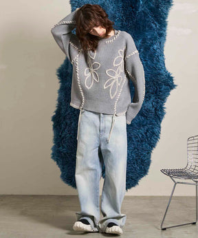 Gradation Short Length Prime-Over V-Neck Knit Pullover