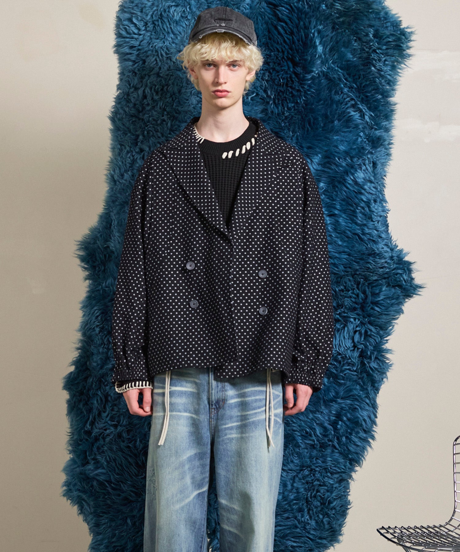 【Italian Dead Stock Fabric】Prime-Over Curved Pocket Jacket